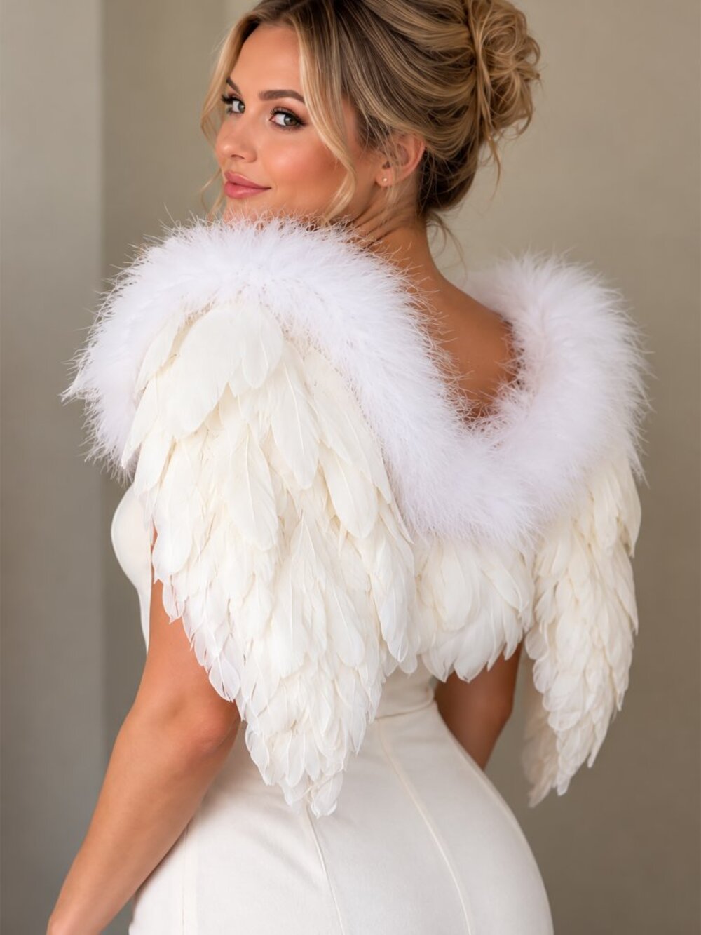Mother Plucker White Feather Angel Wings Costume Cosplay 26”